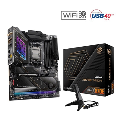 ASRock X870E TAICHI AMD AM5 Socket Motherboard, E-ATX, 4x DDR5 Slots, 4x M.2 Sockets, 3x USB-C Port, Fitted I/O Shield, 5GbE LAN, Wi-Fi 7, 1x HDMI Port / 2x USB-C (USB4) - IT Supplies Ltd