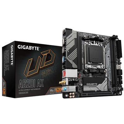Gigabyte A620I AX Mini-ITX AMD AM5 Motherboard – DDR5, Wi-Fi 6E, 2.5GbE