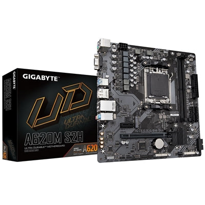 Gigabyte A620M S2H AM5 Micro-ATX Motherboard – 2x DDR5, 1x M.2, GbE LAN