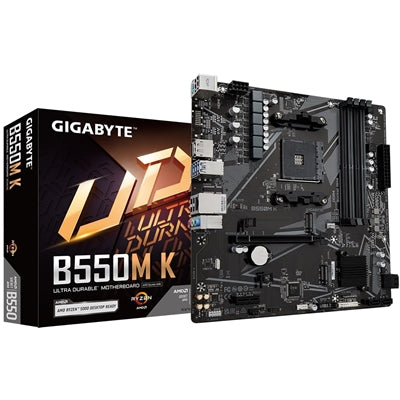 Gigabyte B550M K Ultra Durable AMD AM4 Socket Motherboard, Micro-ATX, 4x DDR4 Slots, 2x M.2 Sockets, GbE LAN, 1x DisplayPort / 1x HDMI Port - IT Supplies Ltd