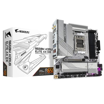 Gigabyte B650M AORUS ELITE AX ICE, AM5, DDR5, Wi-Fi 6E, USB-C - IT Supplies Ltd