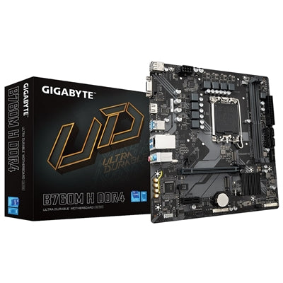 Gigabyte B760M H DDR4 Ultra Durable Intel 1700 Socket Motherboard, Micro-ATX, 2x DDR4 Slots, 2x M.2 Sockets, GbE LAN, 1x D-Sub / 1x HDMI Port - IT Supplies Ltd