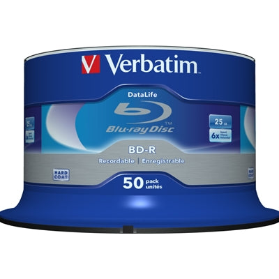 Verbatim BD-R 25GB Blu-ray Discs 6x 50 Pack Spindle