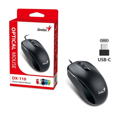 Genius DX-110 Wired USB-Type C Mouse - Precise 1000 DPI Tracking - IT Supplies Ltd