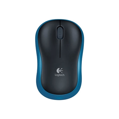 Logitech M185 Wireless Mouse Black & Blue USB Nano Receiver