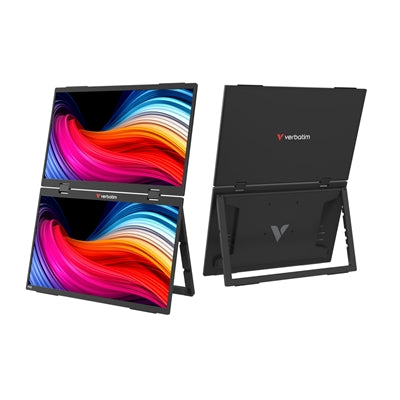 Verbatim 15.6” Dual Portable Monitor FHD IPS USB-C HDMI Extend