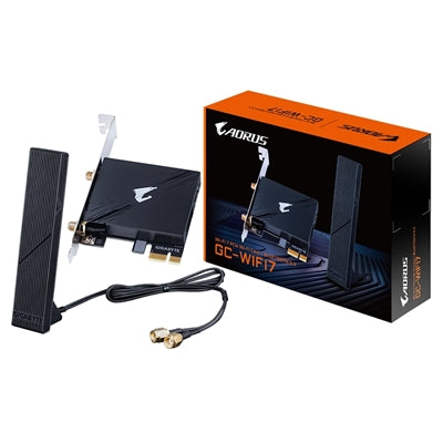 Gigabyte GC-WIFI7 Intel WiFi 7 5800Mbps Bluetooth 5.3 Wireless PCI-Express Card with Magnetic Ultra-high Gain Antenna - IT Supplies Ltd