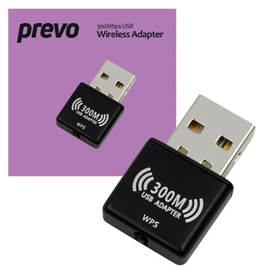 Prevo USBW4 300Mbps USB Wireless Network Adapter - IT Supplies Ltd