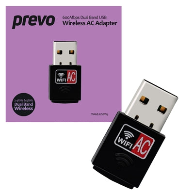 Prevo USBW5 600Mbps Dual Band USB Wireless AC Network Adapter - IT Supplies Ltd