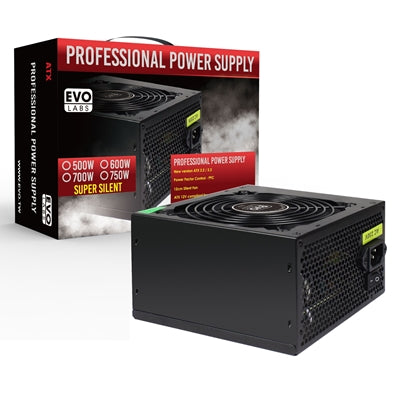 EVO LABS BR600-12BL 600W PSU, Silent 120mm Fan, ATX, PFC - IT Supplies Ltd