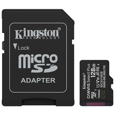 Kingston Canvas Select 128GB microSD Card with Adapter – 150MB/s
