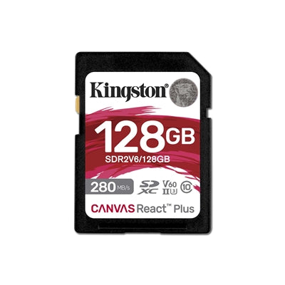 Kingston Canvas React Plus 128GB V60 SD Card – UHS-II, 280MB/s, 4K - IT Supplies Ltd