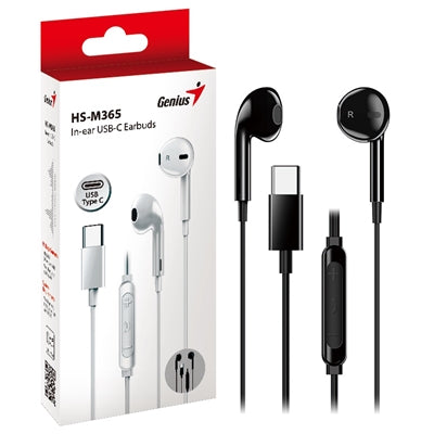 Genius HS-M365B USB-C Earbuds – In-Line Mic & Volume Controls - IT Supplies Ltd