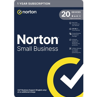 Norton Small Business 20 Devices 1 Year Antivirus 250GB Cloud