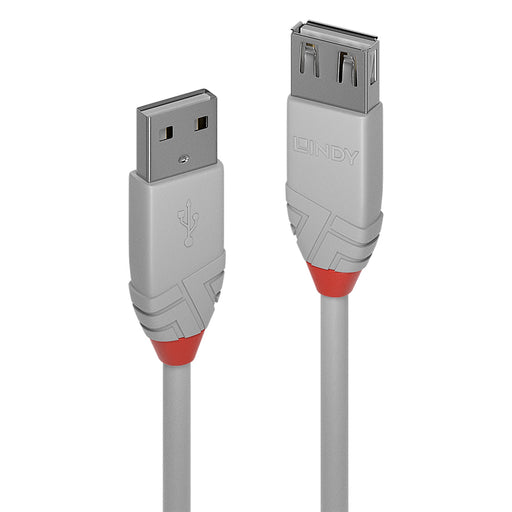 Lindy 36714 USB 2.0 Type A Extension Cable, Anthra Line, Grey, 3m - IT Supplies Ltd