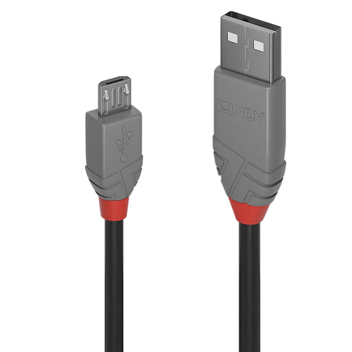 Lindy 36732 USB 2.0 Type A to Micro-B Cable, Anthra Line 1m - IT Supplies Ltd