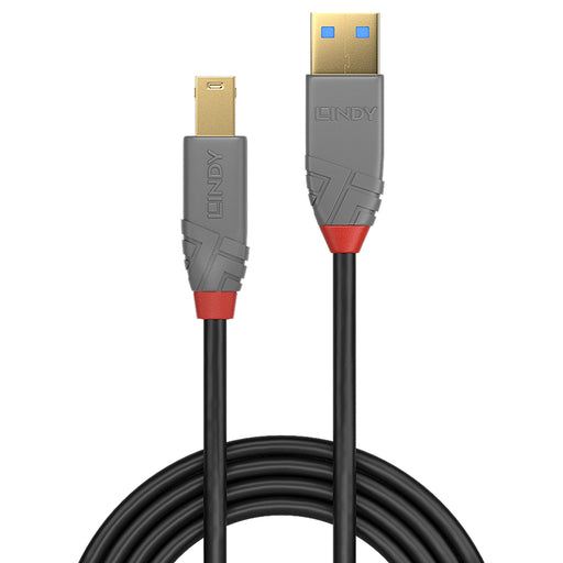 Lindy 36742 USB 3.2 Type A to Type B, Anthra Line 2m - IT Supplies Ltd