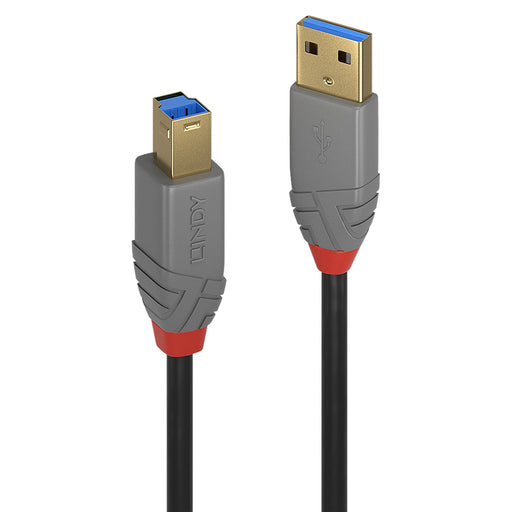 Lindy 36742 USB 3.2 Type A to Type B, Anthra Line 2m - IT Supplies Ltd