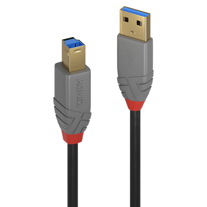 Lindy 36742 USB 3.2 Type A to Type B, Anthra Line 2m - IT Supplies Ltd