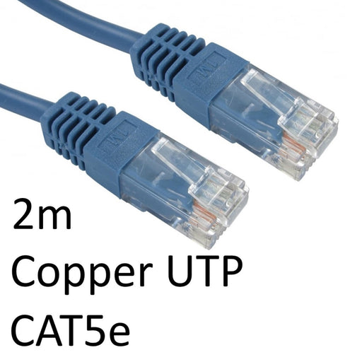 RJ45 (M) to RJ45 (M) CAT5e 2m Blue OEM Moulded Boot Copper UTP Network Cable - IT Supplies Ltd