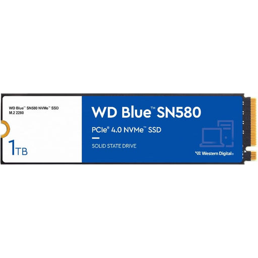 WD Blue SN580 (WDS100T3B0E) 1TB NVMe M.2 Interface, PCIe x4 x4, 2280 Length, Read 4150MB/s, Write 4150MB/s, 5 Year Warranty - IT Supplies Ltd