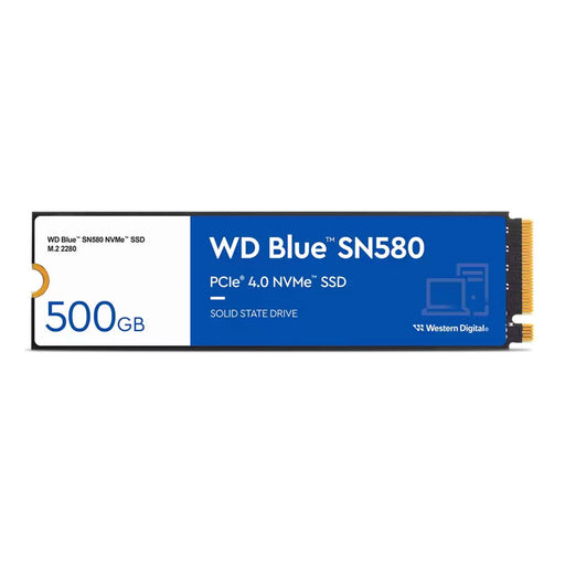 WD Blue SN580 (WDS500G3B0E) 500GB NVMe M.2 Interface, PCIe Gen4 x4, 2280 Length, Read 4000MB/s, Write 3600MB/s, 5 Year Warranty - IT Supplies Ltd
