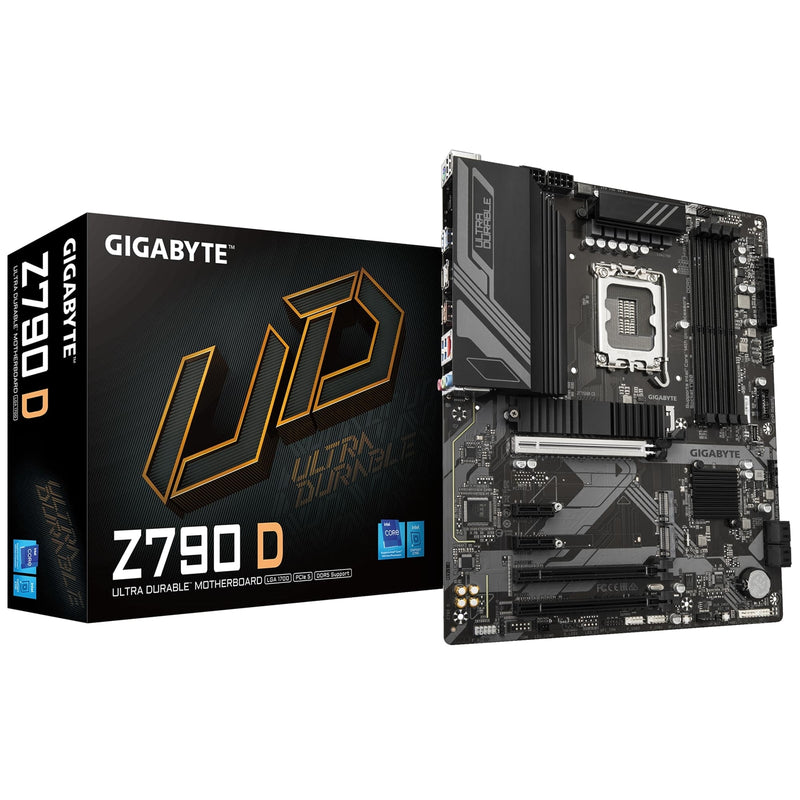 Gigabyte Z790 D Ultra Durable Intel 1700 Socket Motherboard, ATX, 4x DDR5 Slots, 3x M.2 Sockets, 2x USB-C Port, 2.5GbE LAN, 1x DisplayPort / 1x HDMI Port - IT Supplies Ltd