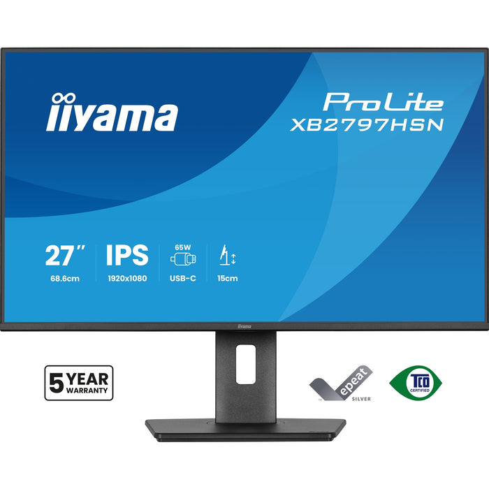 iiyama XB2797HSN-B1 27" IPS Monitor USB-C Dock 100Hz LAN