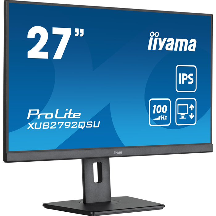 iiyama ProLite XUB2792QSU-B6 27" QHD IPS Monitor, 100Hz, HAS