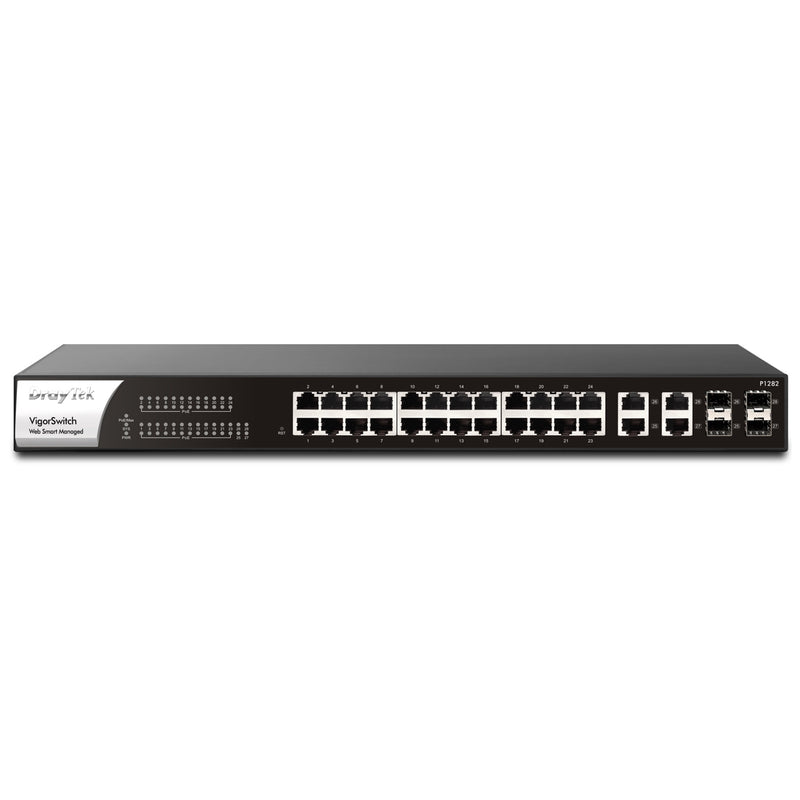 DrayTek VigorSwitch P1282 24-Port Gigabit PoE+ Smart Managed Switch - IT Supplies Ltd