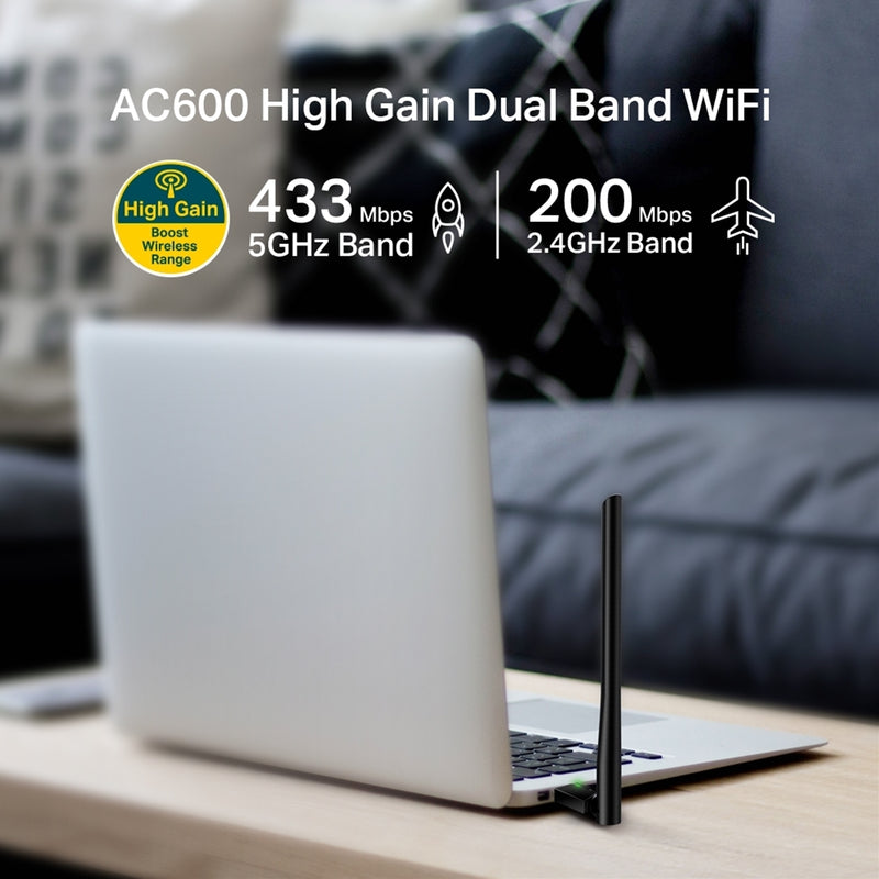 TP-Link Archer T2U Plus AC600 High Gain Dual Band USB WiFi Adapter