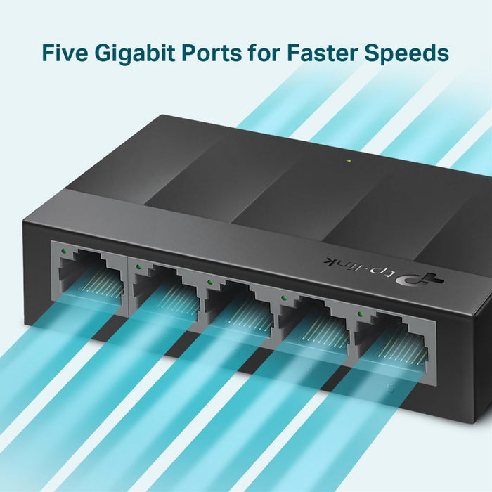 TP-Link LiteWave LS1005G - Switch - unmanaged - 5 x 10/100/1000 - desktop wall-mountable - IT Supplies Ltd