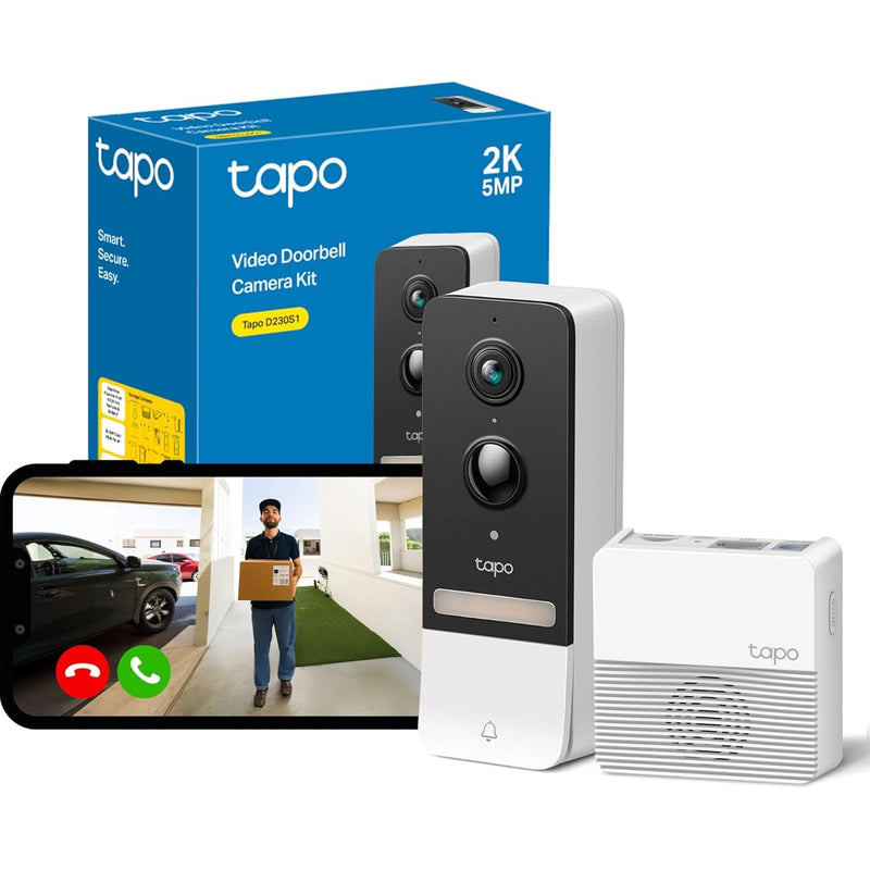 TP-Link Tapo D230S1 2K Smart Video Doorbell Camera Kit