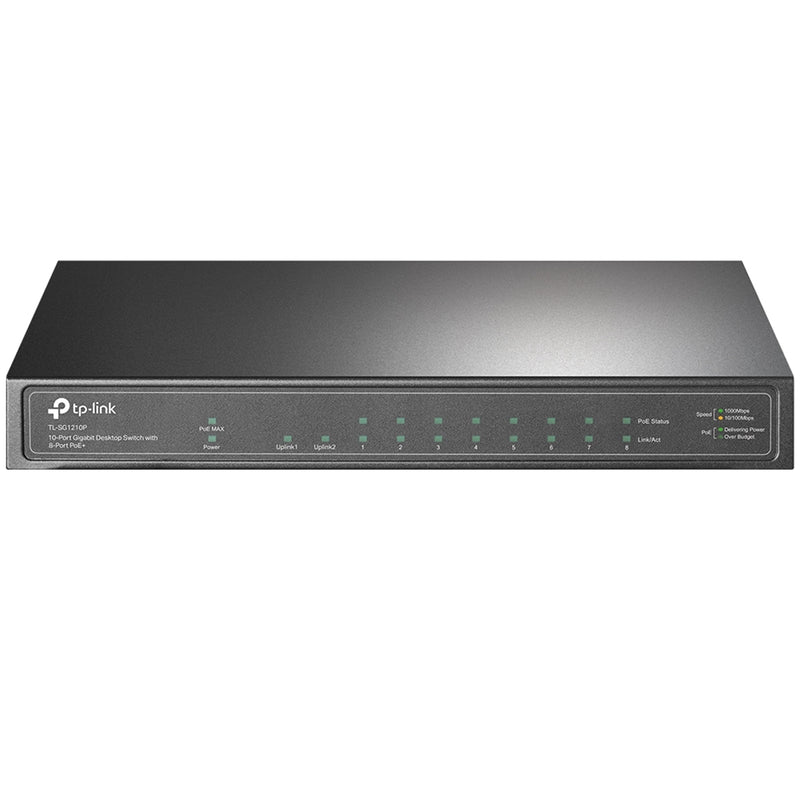 TP-Link TL-SG1210P 10-Port Gigabit Desktop Switch with 8-Port PoE+ - IT Supplies Ltd