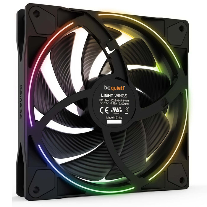 be quiet! Light Wings PWM High Speed Addressable RGB Fan, 140mm, 2200RPM, 4-Pin PWM Fan - IT Supplies Ltd