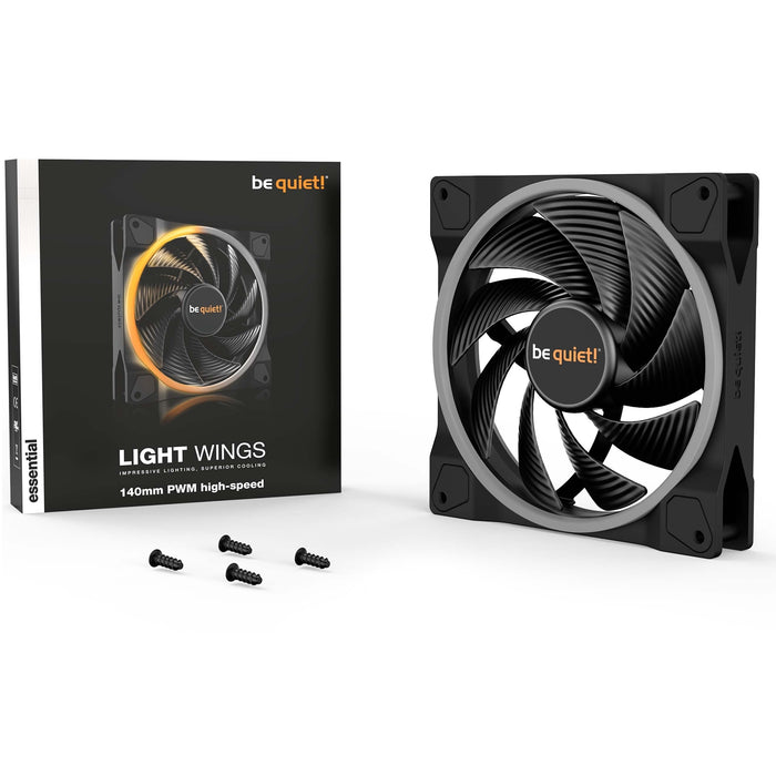be quiet! Light Wings PWM High Speed Addressable RGB Fan, 140mm, 2200RPM, 4-Pin PWM Fan - IT Supplies Ltd