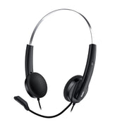 Genius HS-220U Ultra Lightweight Headset with Mic, USB Connection, Plug and Play, Adjustable Headband and microphone with In-line Volume Control, Black - IT Supplies Ltd