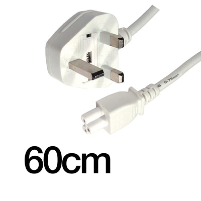 PC-60cm-W-UK 60cm White Clover Power Lead - IT Supplies Ltd