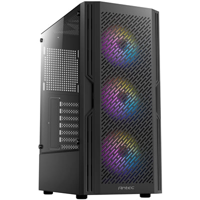 ANTEC AX20 Mid Tower ATX, Micro ATX, Mini-ITX Gaming Case with Tempered Glass Side and Window Panel 3 x RGB LED Fans - IT Supplies Ltd