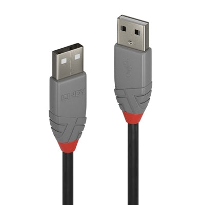 LINDY 36693 Anthra Line USB Cable, USB 2.0 Type-A (M) to USB 2.0 Type-a (M), 2m - IT Supplies Ltd