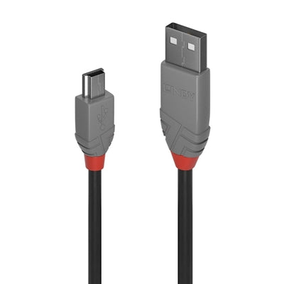 LINDY 36725 5m USB 2.0 Type A to Mini-B Cable Anthra Line - IT Supplies Ltd