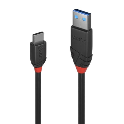 LINDY 36915 0.5m USB 3.2 Type A to C Cable, 10Gbps, Black Line - IT Supplies Ltd