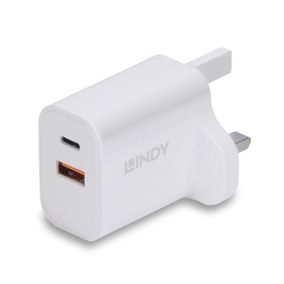 LINDY 73425 30W USB Type A & C Charger UK Plug - IT Supplies Ltd