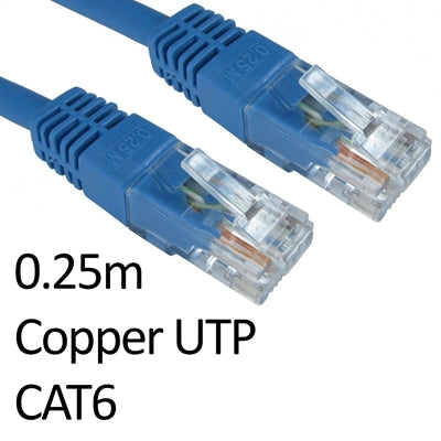 RJ45 (M) to RJ45 (M) CAT6 0.25m Blue OEM Moulded Boot Copper UTP Network Cable - IT Supplies Ltd