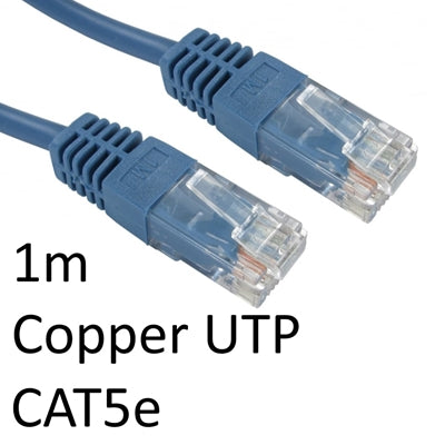 RJ45 (M) to RJ45 (M) CAT5e 1m Blue OEM Moulded Boot Copper UTP Network Cable - IT Supplies Ltd