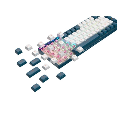 Royalaxe R68 Hot Swappable Mechanical Keyboard, 60% TKL Design, 67 Keys, 2.4GHz, Bluetooth 5.0 or Wired Connection, TTC Golden-Pink Switches, RGB, Windows and Mac Compatible, UK Layout - IT Supplies Ltd