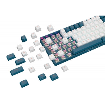 Royalaxe R87 Hot Swappable Mechanical Keyboard, 80% TKL Design, 89 Keys, 2.4GHz, Bluetooth 5.0 or Wired Connection, TTC Golden-Pink Switches, RGB, Windows and Mac Compatible, UK Layout - IT Supplies Ltd