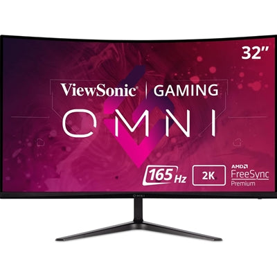 Viewsonic Omni VX3218C-2K 32 Inch Curved Gaming Monitor, QHD, 165Hz, Freesync, 2xHDMI, DisplayPort, 1ms VESA, Speakers - IT Supplies Ltd