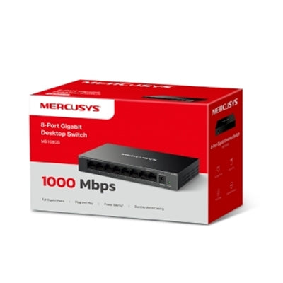 Mercusys MS108GS 8 Port Gigabit Ethernet Network Switch Steel Case - IT Supplies Ltd