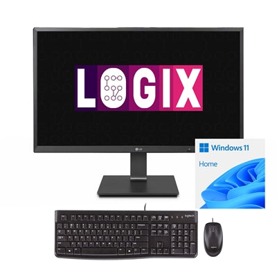 LOGIX 27 Inch Full HD Intel Quad Core All-in-One AiO Desktop PC with IPS Screen, 512GB M.2 SSD, 12GB DDR4, Integrated Graphics, USB-C, DisplayPort, HDMI, Webcam, Height Adjust, Speakers, VESA, FREE Logitech Keyboard &amp; Mouse with Windows 11 Home - IT Supplies Ltd